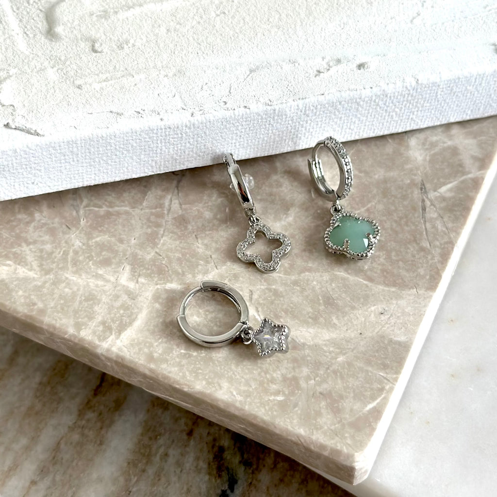 Aera Berling Jewelry - Grus Clover Hoop Earring Sterling Silver Product Photo