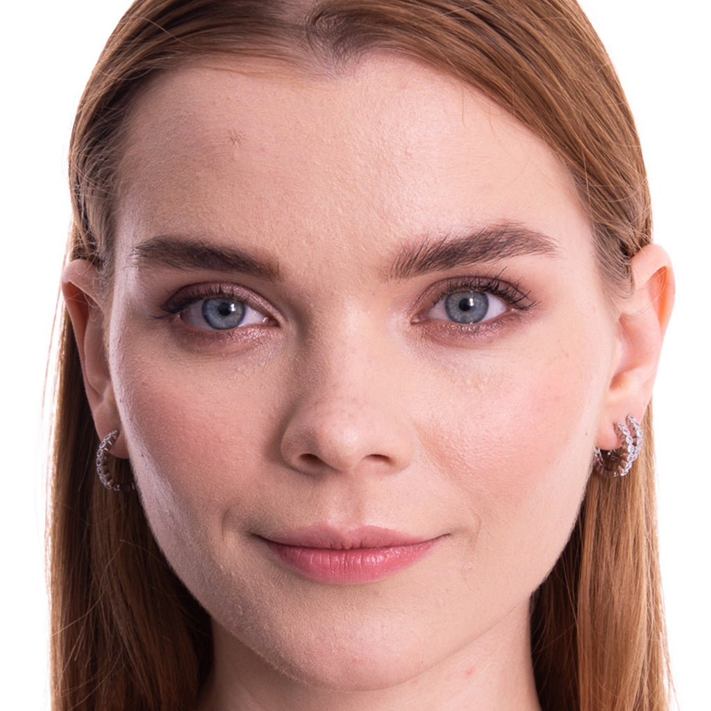 Aera Berlin Jewelry - Cone Triple Hoops Sterling Silver Model Photo Front