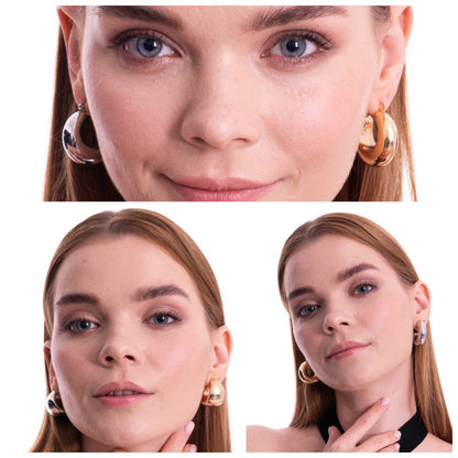 Gold plated bold earrings Aera Berlin