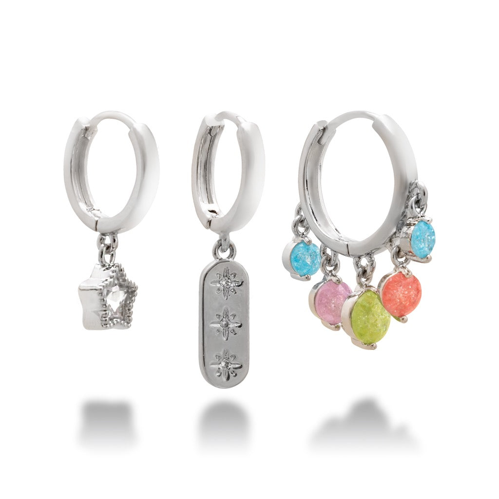 Aera Berlin Jewelry - Maia Triple Hoop Drops Sterling Silver Product Photo